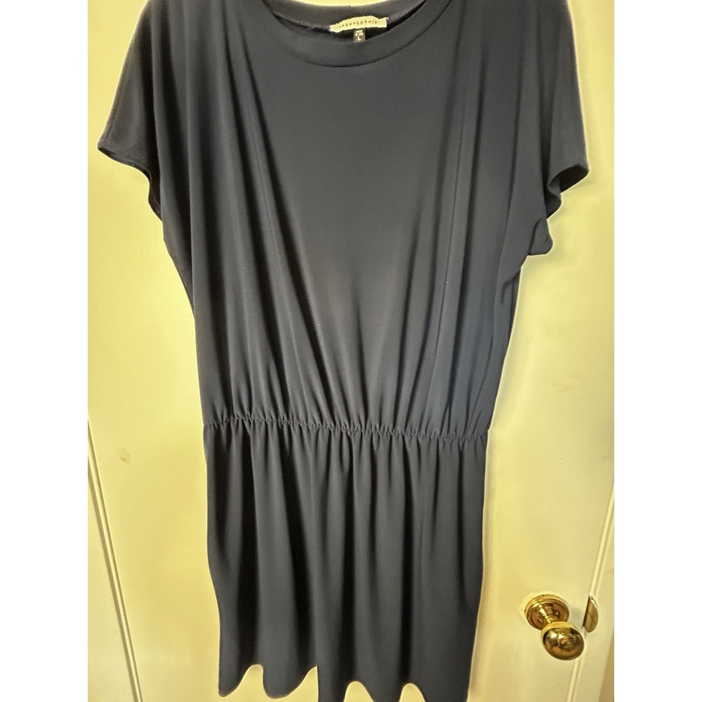 Tash and Sophie ladies navy blue slinky dress L casual workwear travel